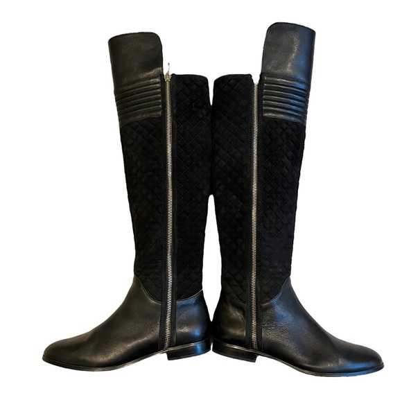 Renvy Black Melina Over The Knee Quilted Boots - Picture 9 of 13